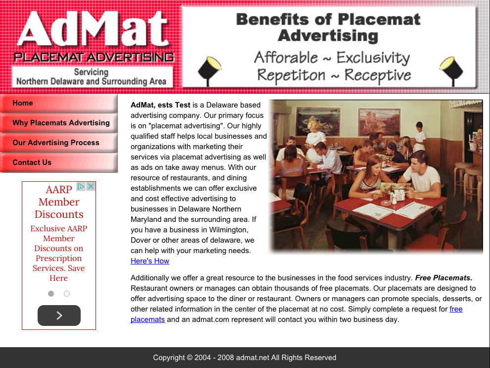 Placemat-Advertising-website - DJS Web Design